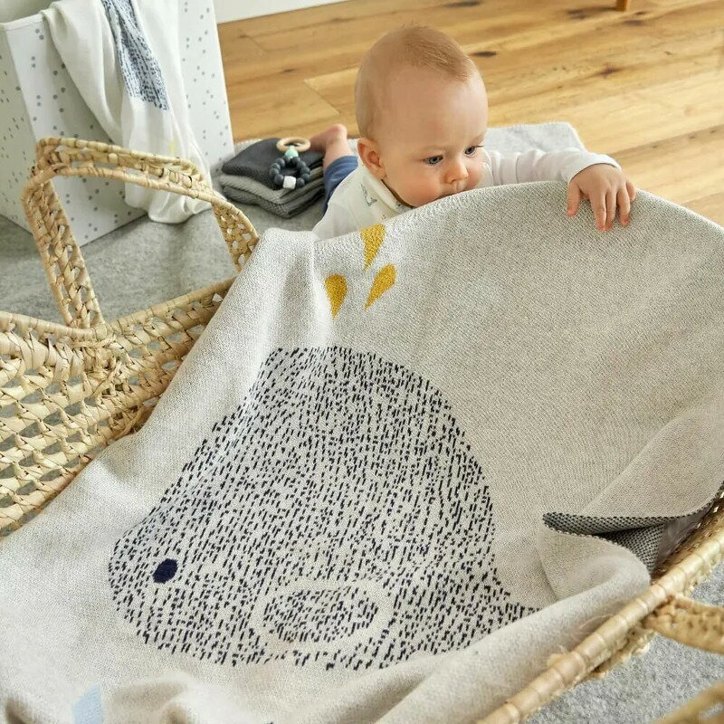 德國Lassig 有機棉嬰兒毯(彩點羊羊/天鵝/鯨魚)