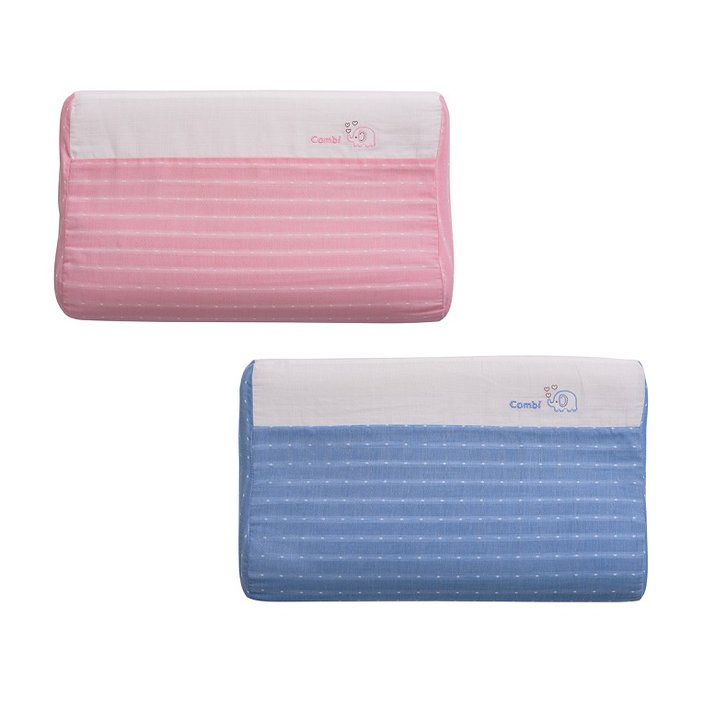 Combi 康貝輕柔感和風紗透氣兒童枕(藍/粉)