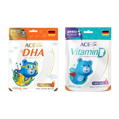 ACE SUPER KIDS 維他命D軟糖42g+DHA 營養Q軟糖39.2g